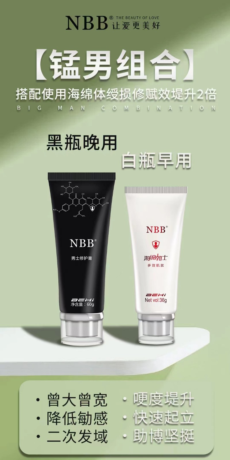 nbb修复膏黑瓶和白瓶的效果区别？增大助勃